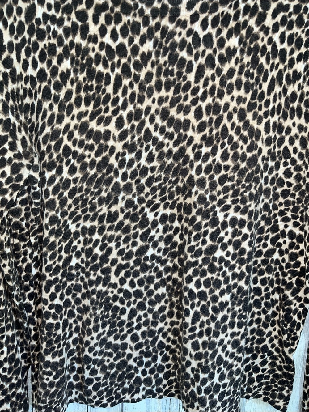 J.Crew Teddie Leopard Print Long Sleeve Top Women’s Large Cotton Animal Print - Picture 3 of 4